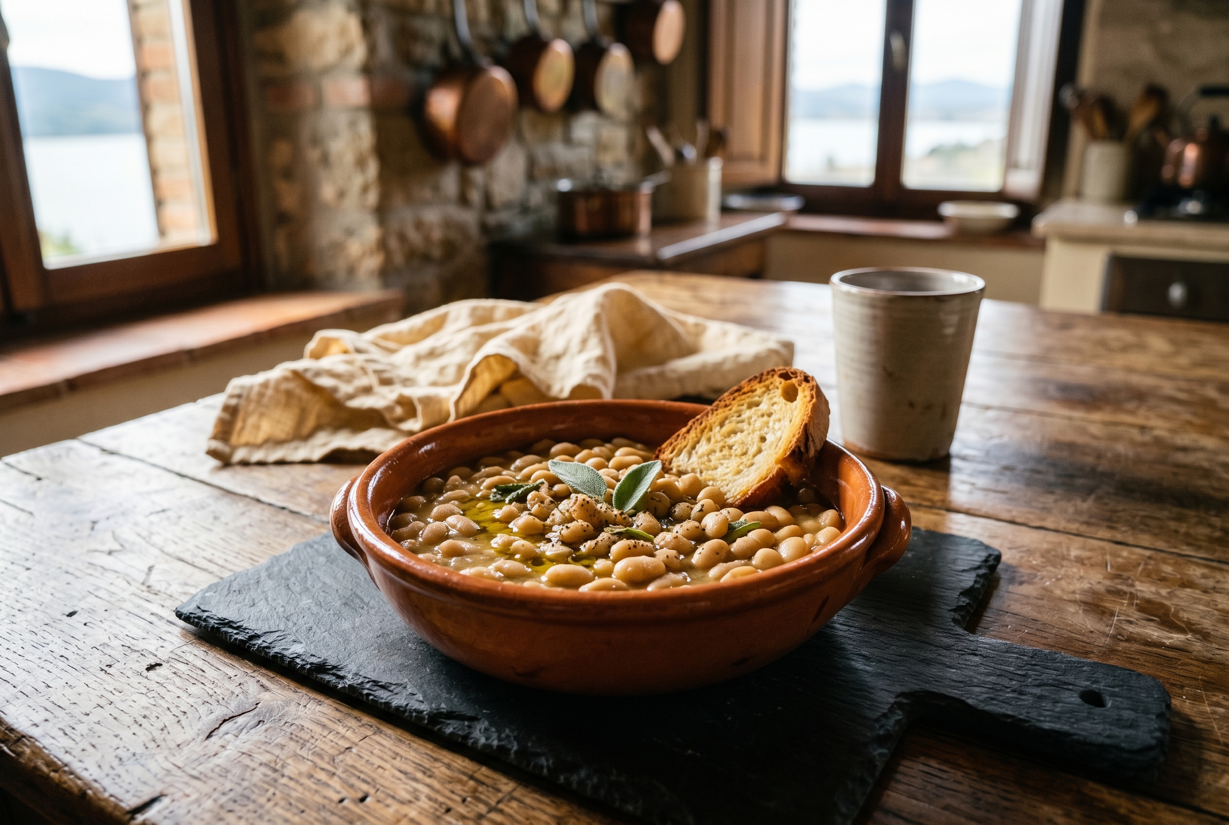 Fagiolina del Trasimeno servito a tavola