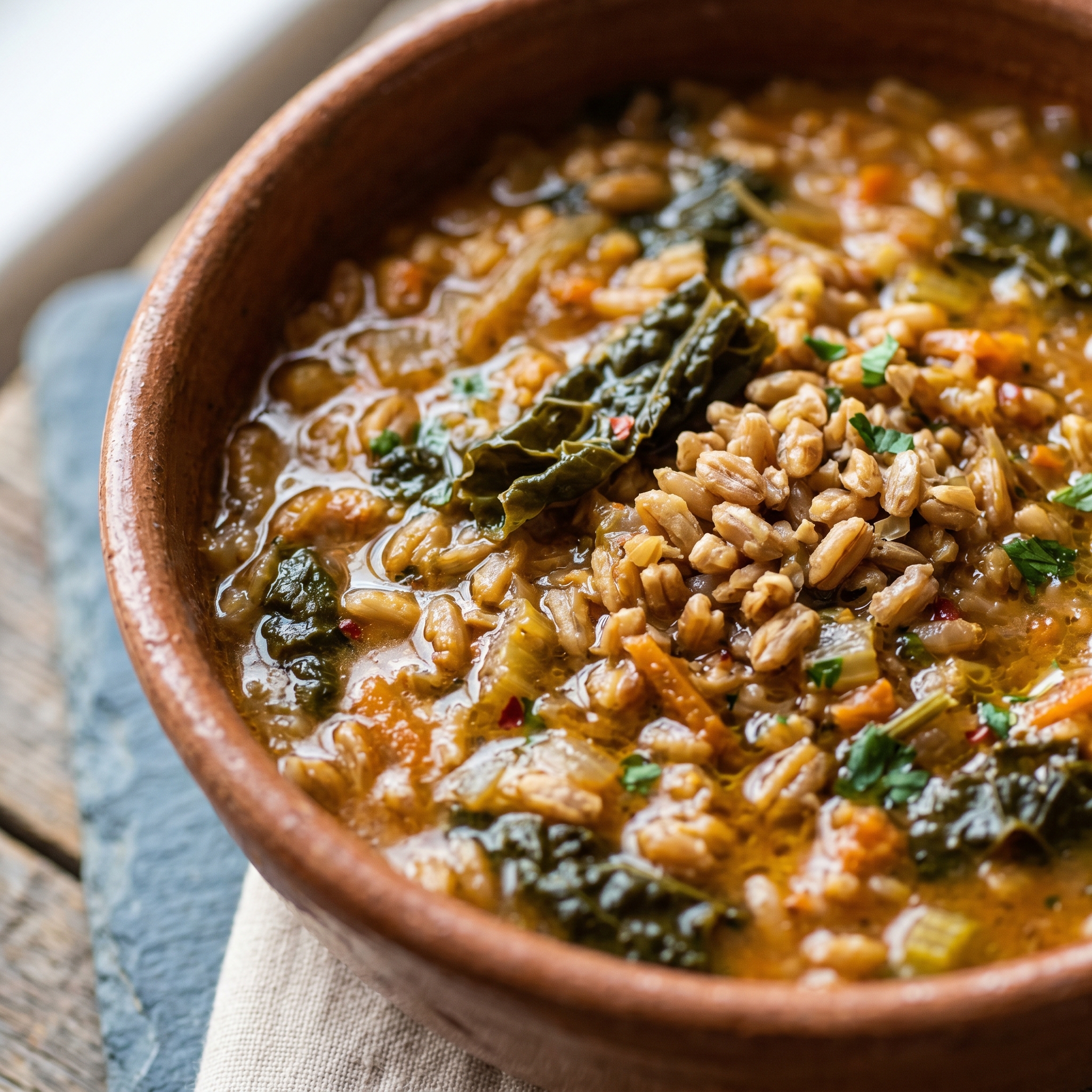 Minestra di Farro Umbra — dettaglio della texture