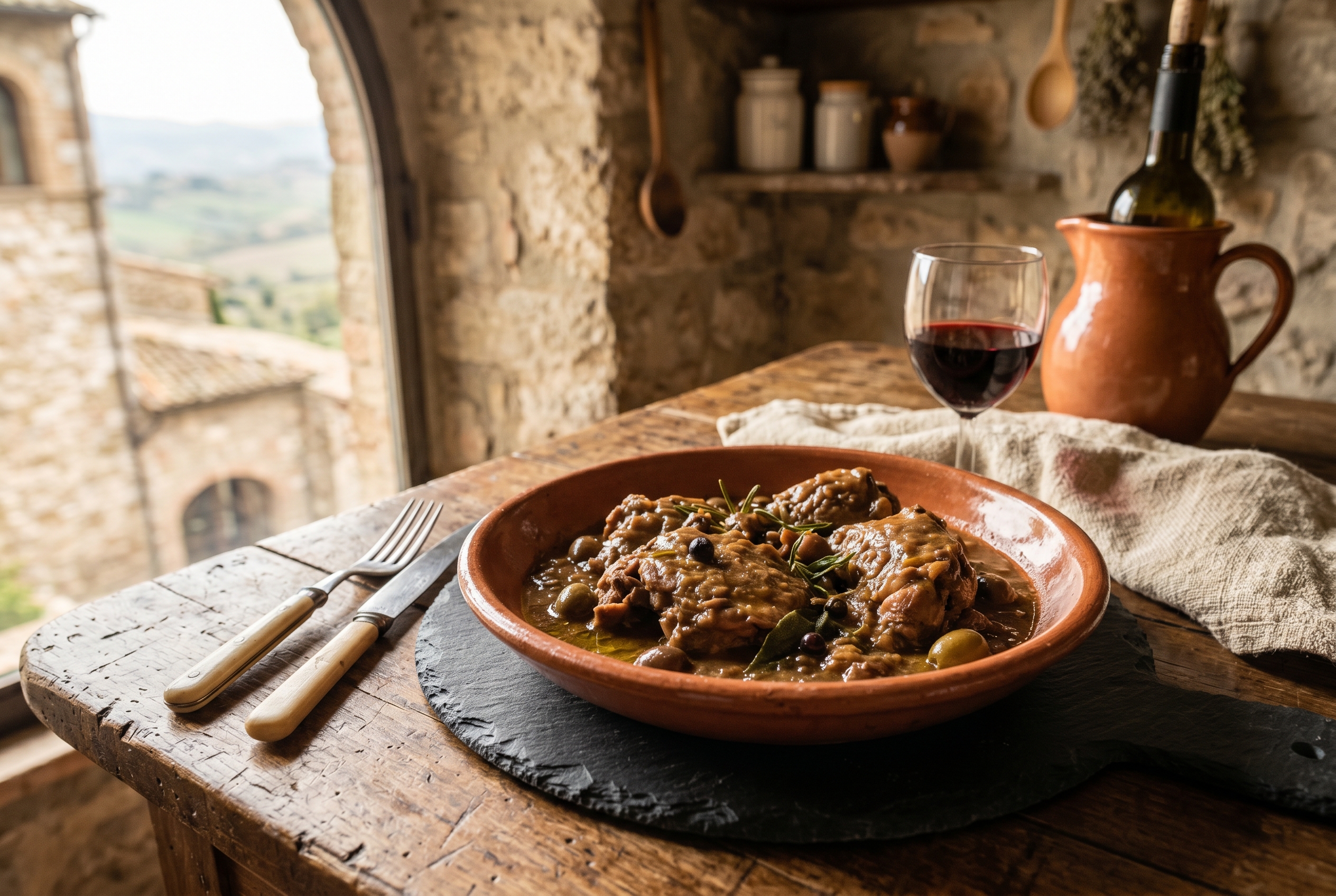 Palomba alla Ghiotta Umbra servito a tavola