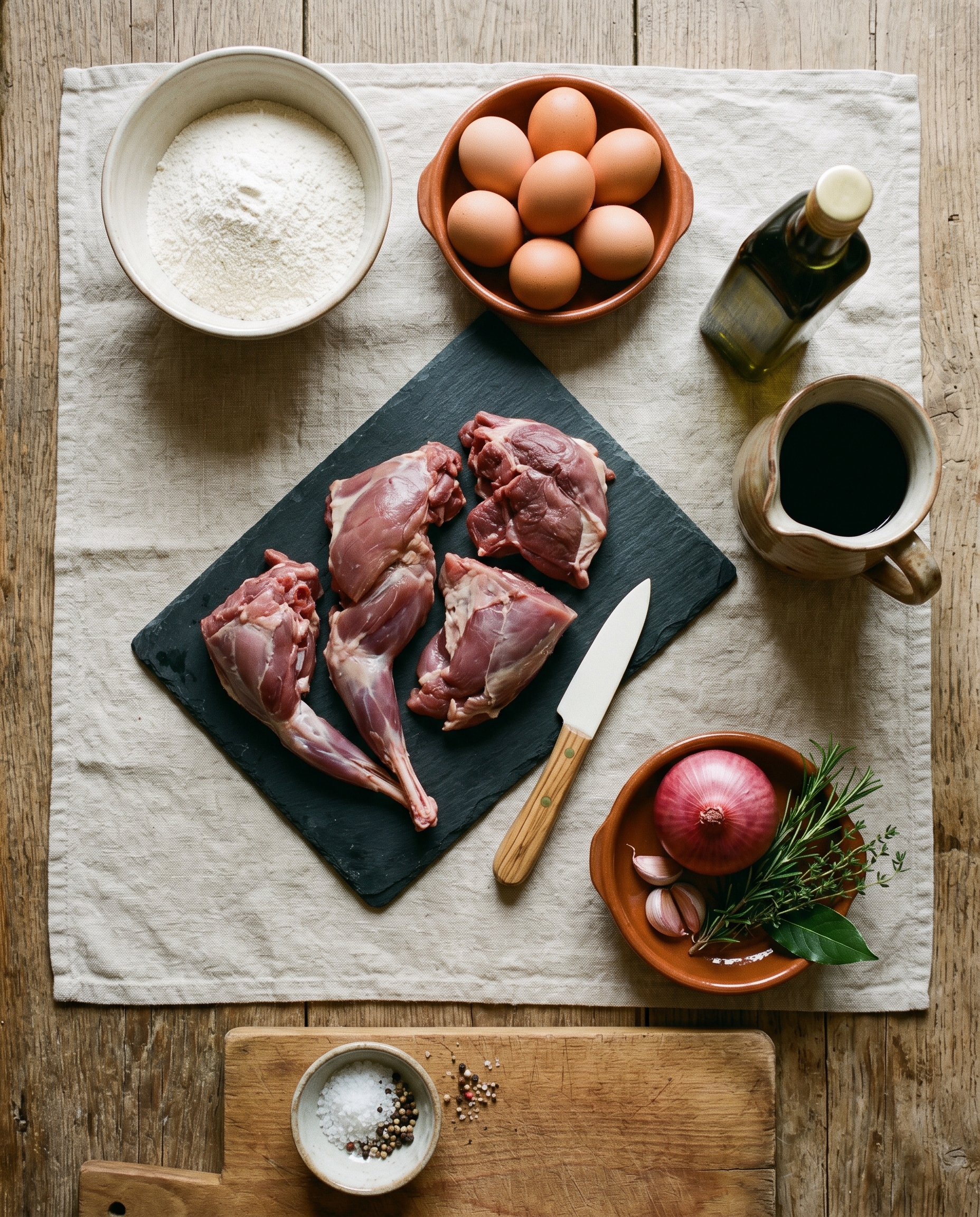 Ingredienti per pappardelle alla lepre