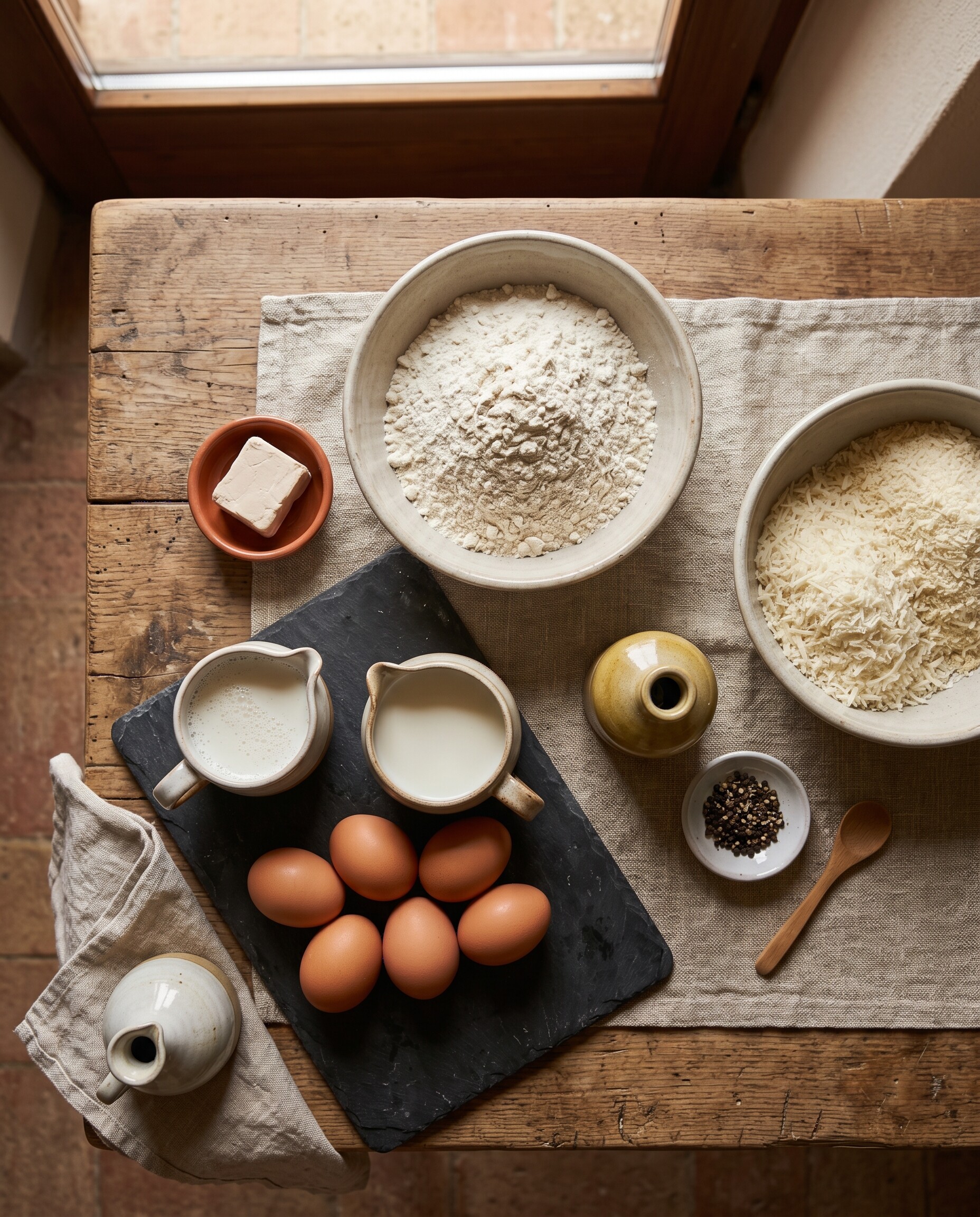 Ingredienti per pizza di pasqua al formaggio umbra