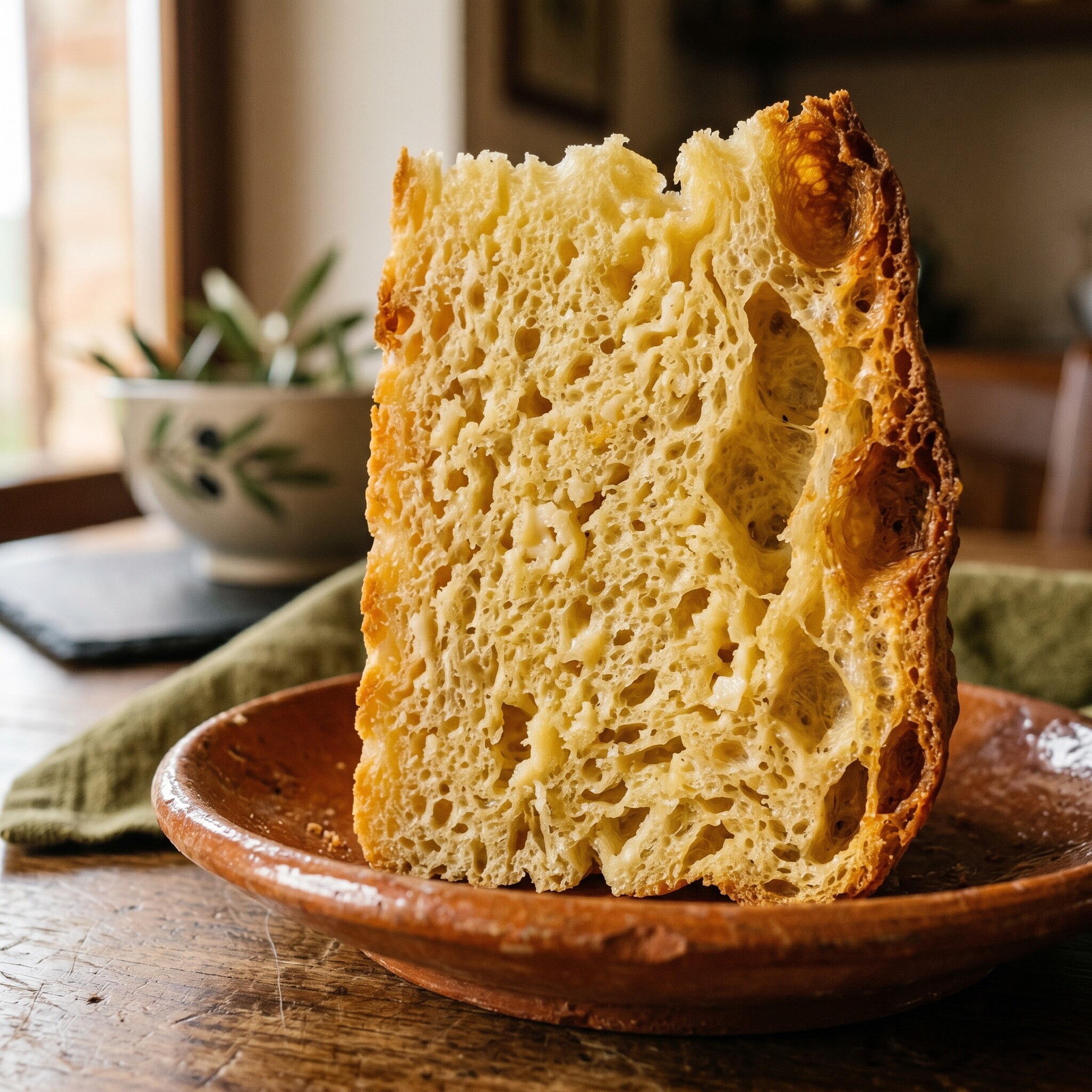 Pizza di Pasqua al Formaggio Umbra — dettaglio della texture