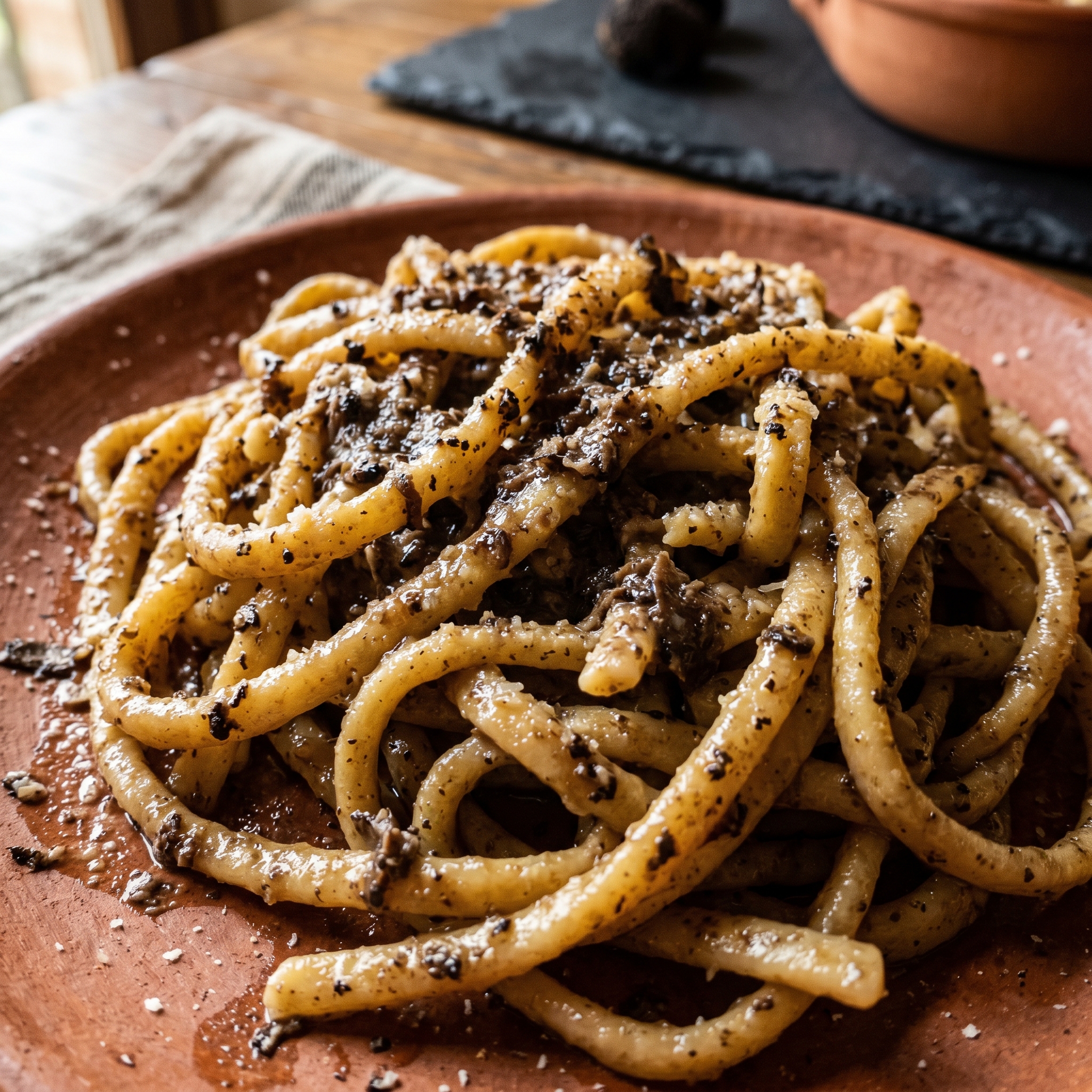 Strangozzi al Tartufo Nero di Norcia — dettaglio della texture