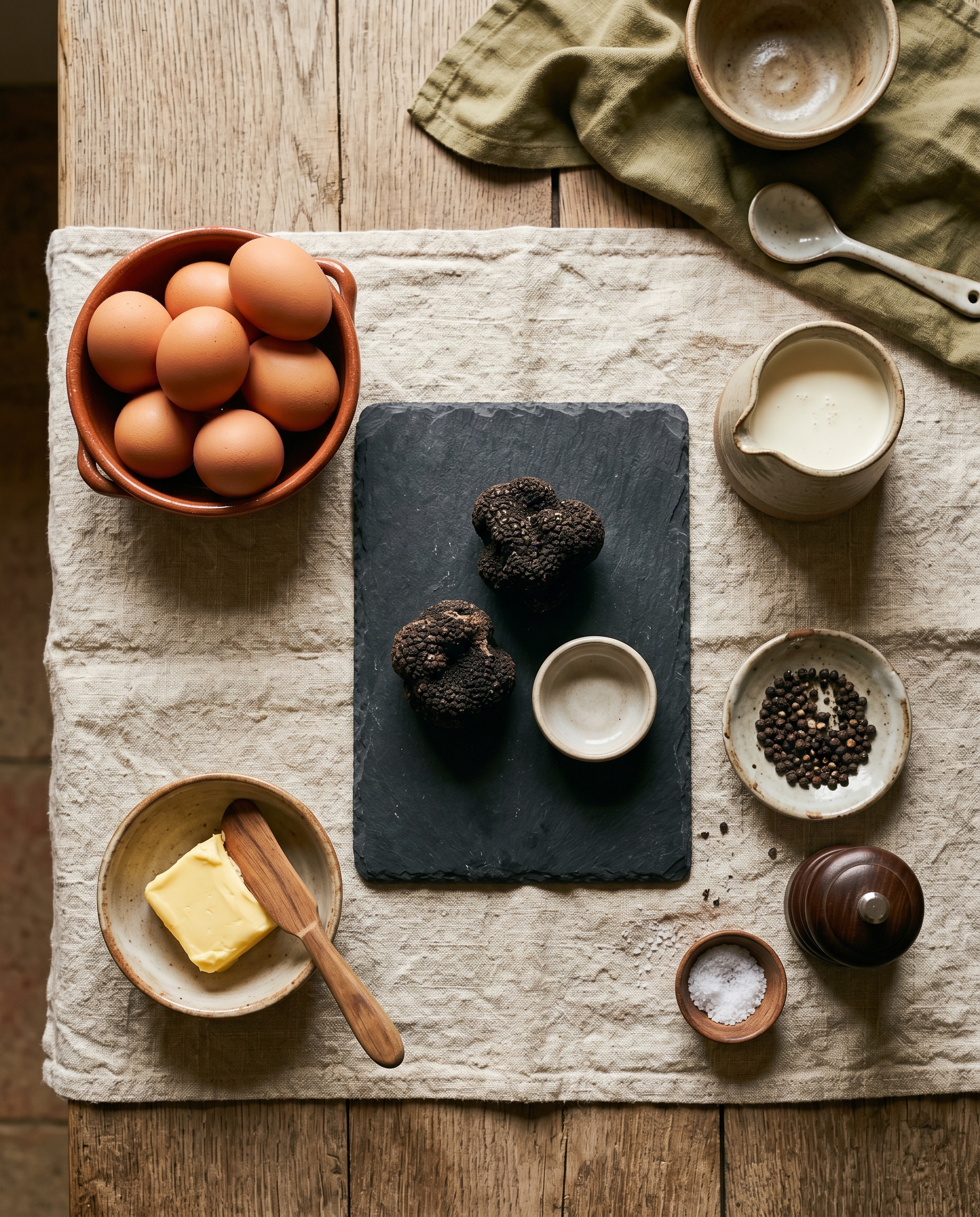 Ingredienti per uova strapazzate al tartufo di norcia